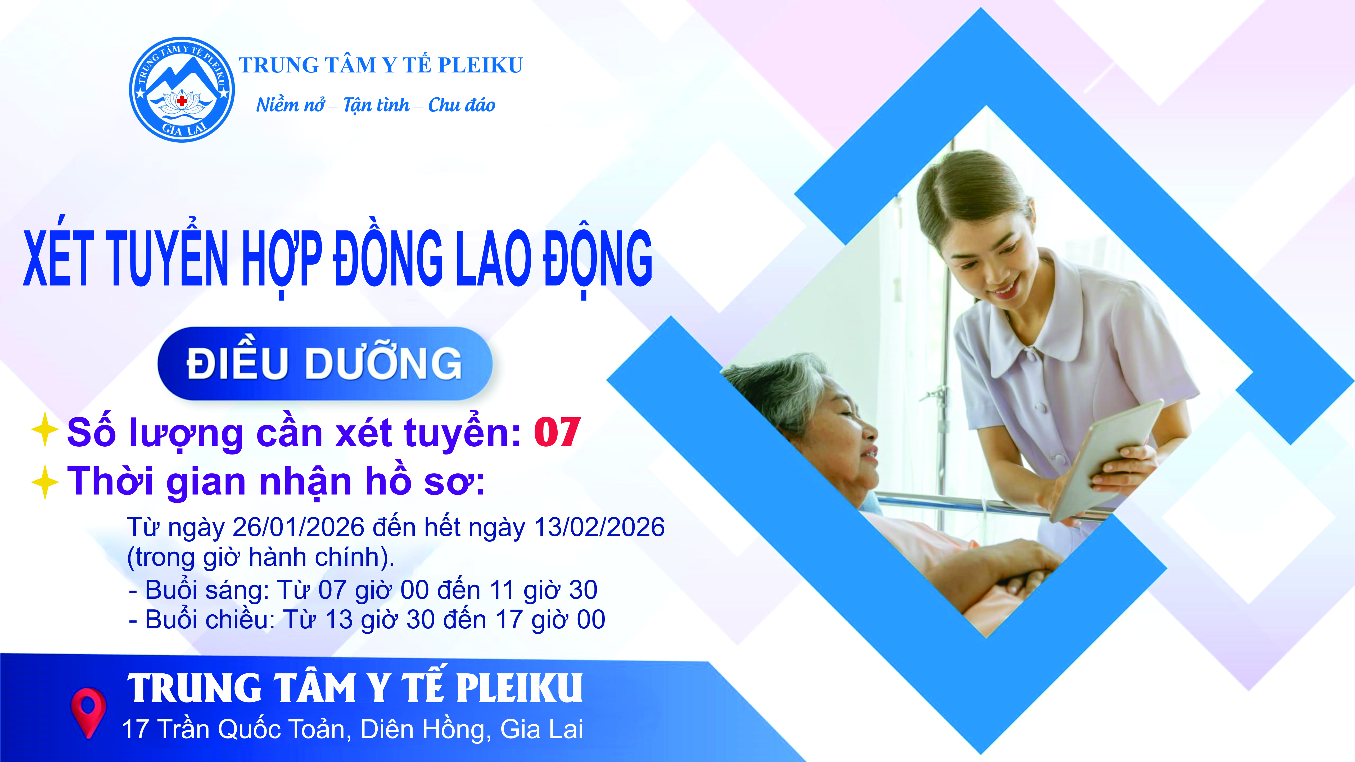 Xét tuyển hợp đồng lao động Điều dưỡng năm 2026